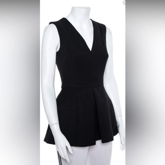 Alexander McQueen Black Scuba Wool Silk Top Size 44 - Picture 1 of 7